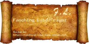 Fasching Libériusz névjegykártya